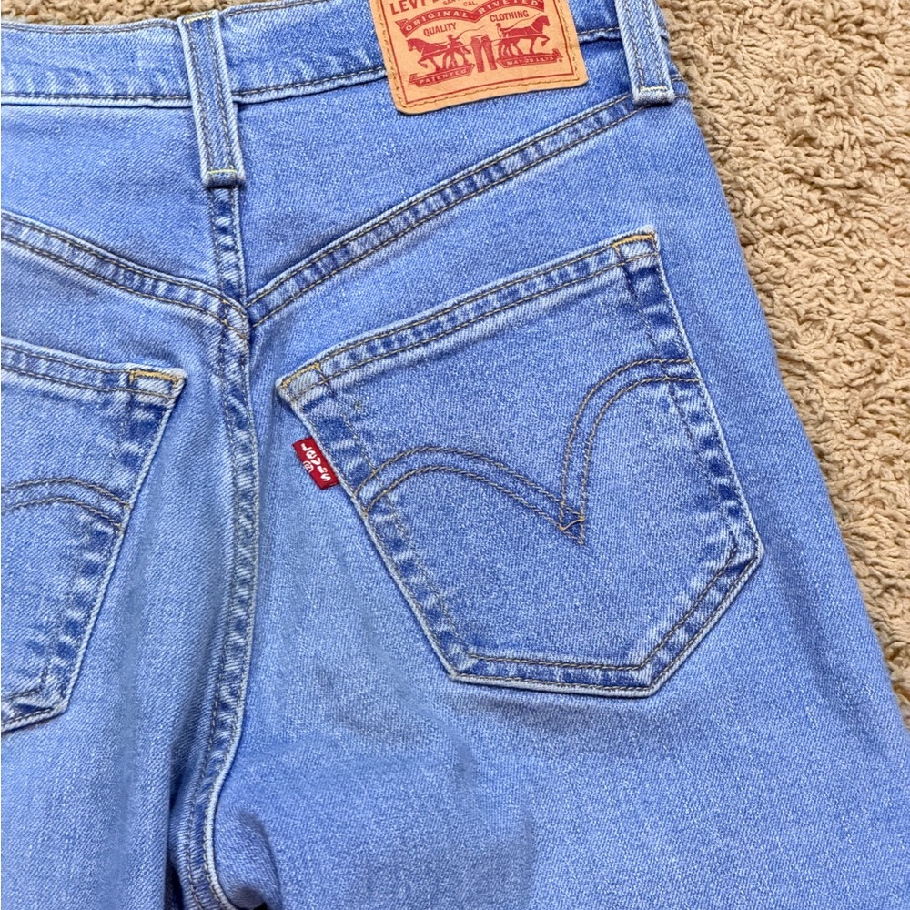 Levi's Raw Hem Ribcage Straight Jeans S40197 Women's Size 25x27 Distressed - Picture 9 of 9